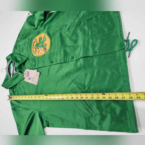 Oakland A’s 1971 MLB Satin Green Windbreaker Ebbets Field Flannels Size XL NWT - Picture 10 of 10